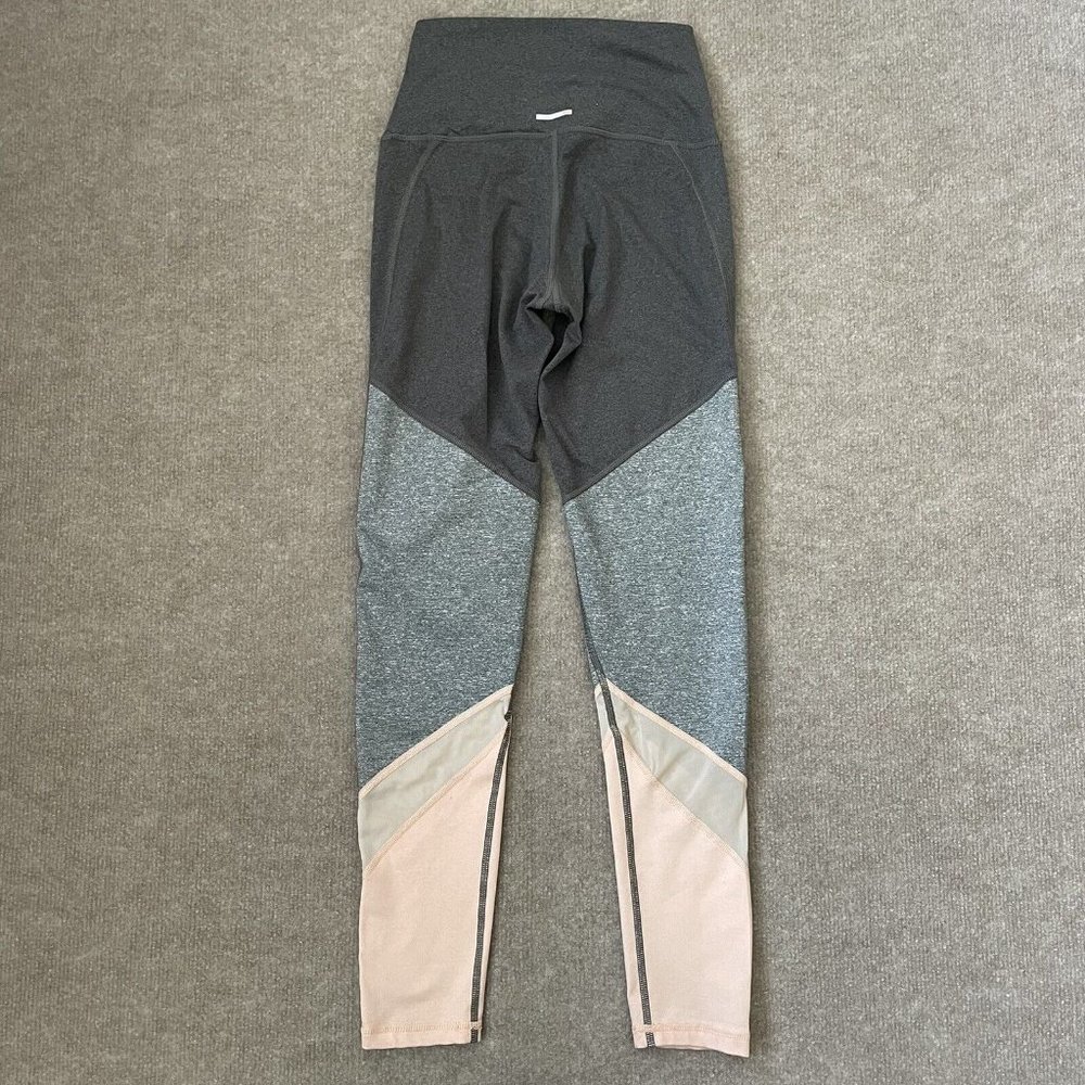 Aerie Leggings Womens Small Gray Peach Workout Pants Skinny Stretch Mesh - Picture 9 of 12